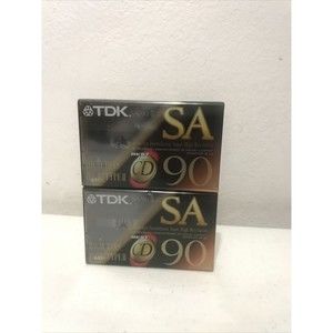 Lot of 2 TDK SA 90 Blank Audio Cassette Tapes 90min High Bias Type II New Sealed